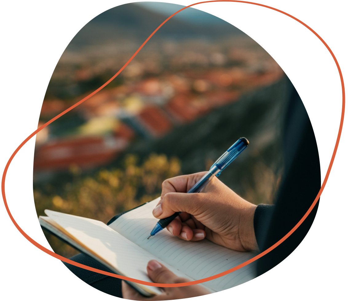 Person writing in a journal